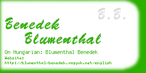 benedek blumenthal business card